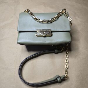 MICHAEL KORS Cece Leather Crossbody Bag Olive Gold Extra-Small